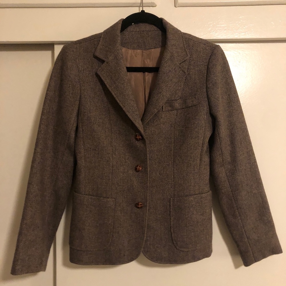 Vintage Tweed Women's Breast Pocket Blazer
